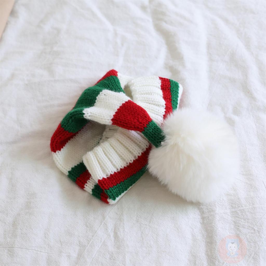 Mũ Len Trùm Đầu Họa Tiết Kẻ Sọc Thời Tiết Giáng Sinh laa6