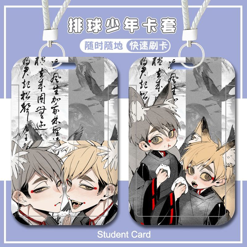Haikyuu! Bao Đựng Thẻ id / Thẻ id Kiểu Cổ Điển Tiện Dụng Ốp