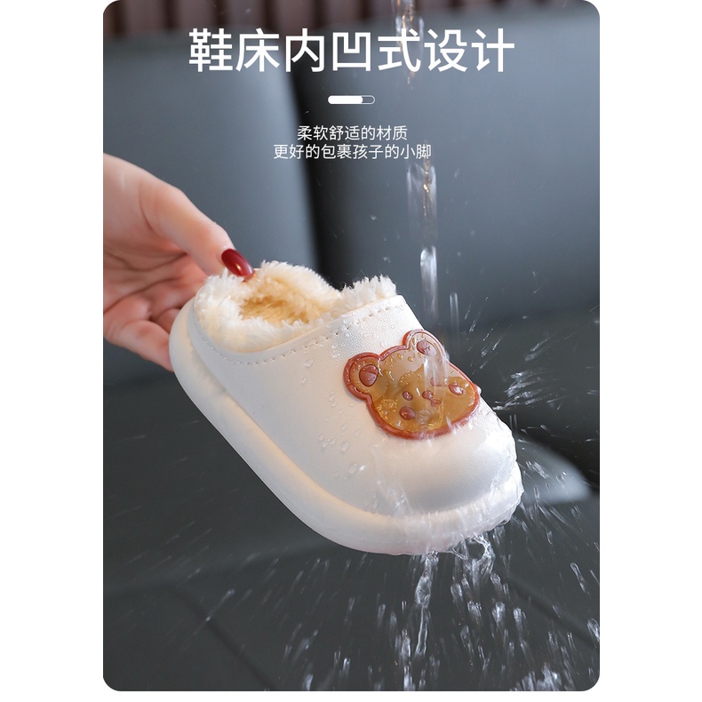 Dép Bông Đi Trong Nhà Đế Dày Chống Trượt Họa Tiết Hoạt Hình Thời Trang Thu Đông Cho Bé