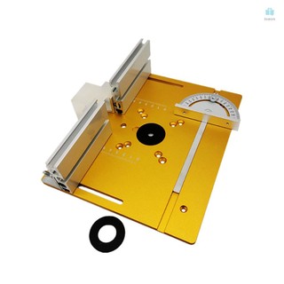 Efficient Router Table Insert Plate for Woodworking Benches with Miter Gauge and Flip Board