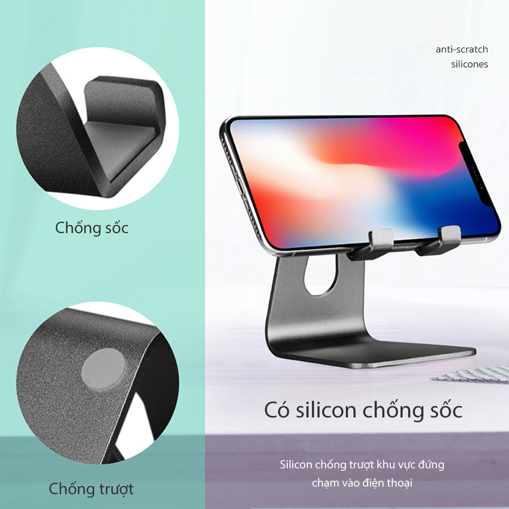 Giá đỡ hợp kim nhôm cao cấp để Ipad, Iphone, kẹp điện thoại,máy tính bảng-Loại chắc chắn,Phù hợp với kích thước 4-12inch