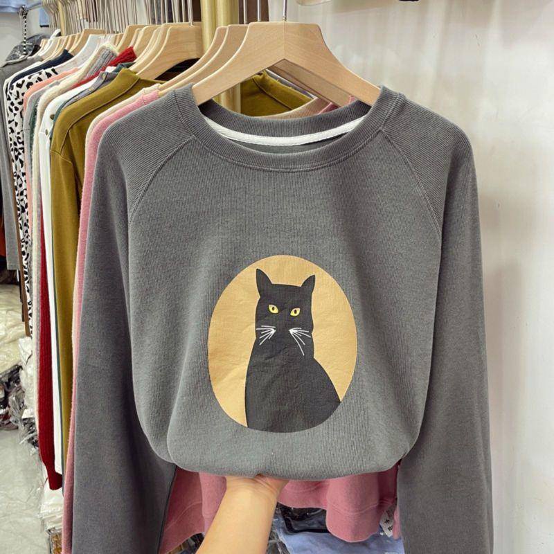 Áo Nỉ Tay Dài In Họa Tiết Hoạt Hình Phong Cách Hàn Quốc Thời Trang Mùa Thu Cho Nữ