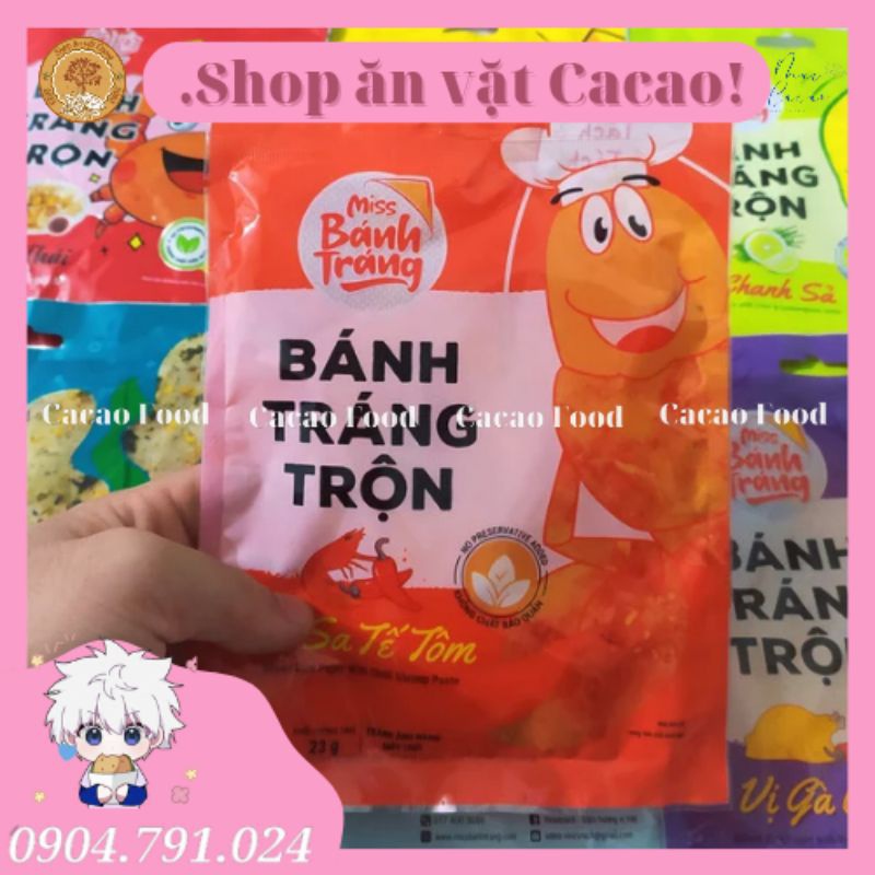 COMBO 20 BỊCH BÁNH TRÁNG TRỘN MISS VỊ PHÔ MAI/CHANH SẢ/GÀ QUAY/RONG BIỂN/SA TẾ BÒ/SA TẾ TÔM 20Gram Vinasnack