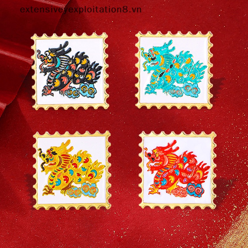 Ghim Cài Áo Hình Rồng Hoạt Hình Phong Cách vintage