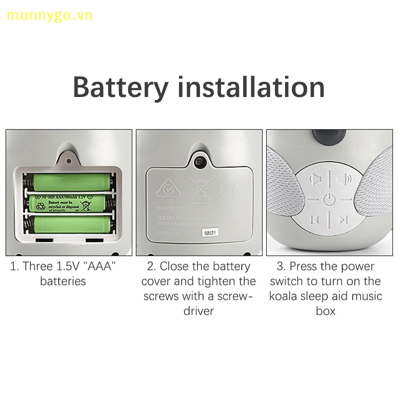 Monnygo Máy Tạo Tiếng Ồn Trắng Hình Gấu koala Hoạt Hình Giúp Bé Ngủ Ngon Và Thư Giãn Được