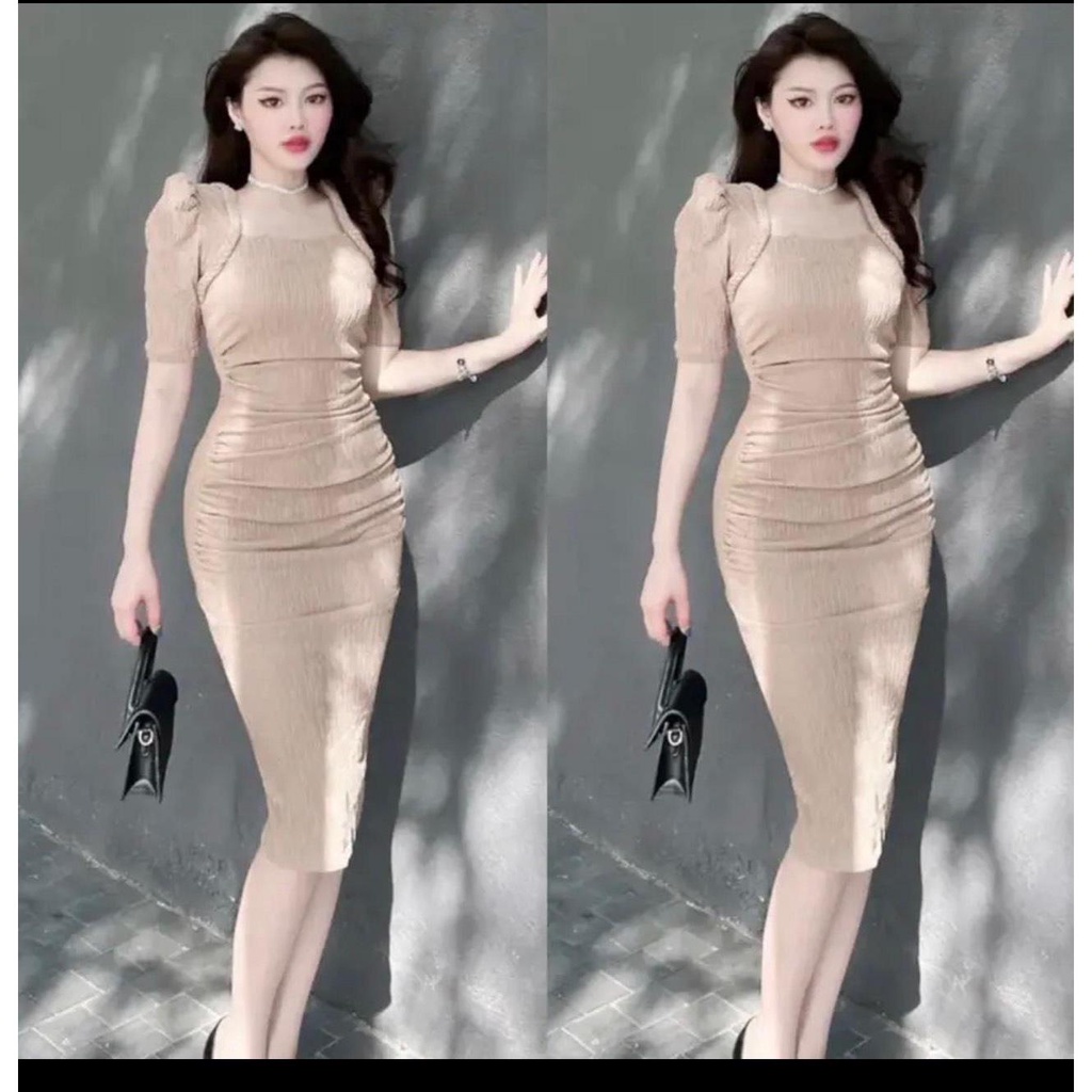 Váy  Dự Tiệc Vải Thun Xốp Nhật Bigsize 50-100kg Nữ Dress