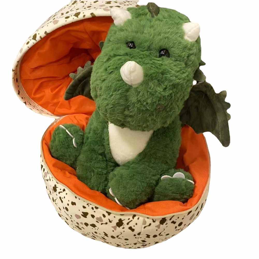 Green Dinosaur Plush Toy Dragon Egg Pillow Doll Gift Filling Soft Dinosaur