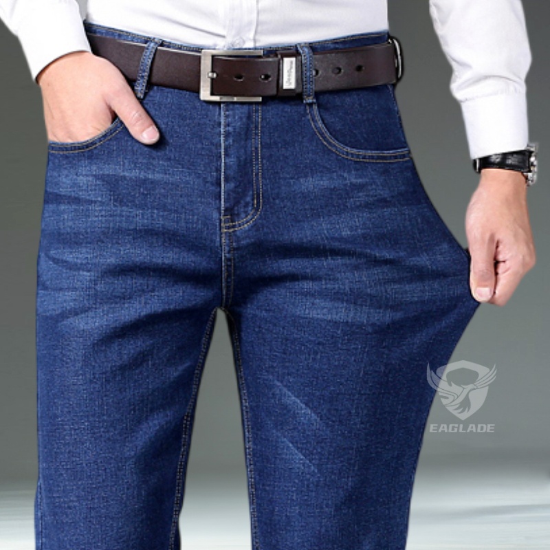 Quần Jean denim Dài Ống Đứng Màu Xanh Dương 807 Thời Trang Cho Nam