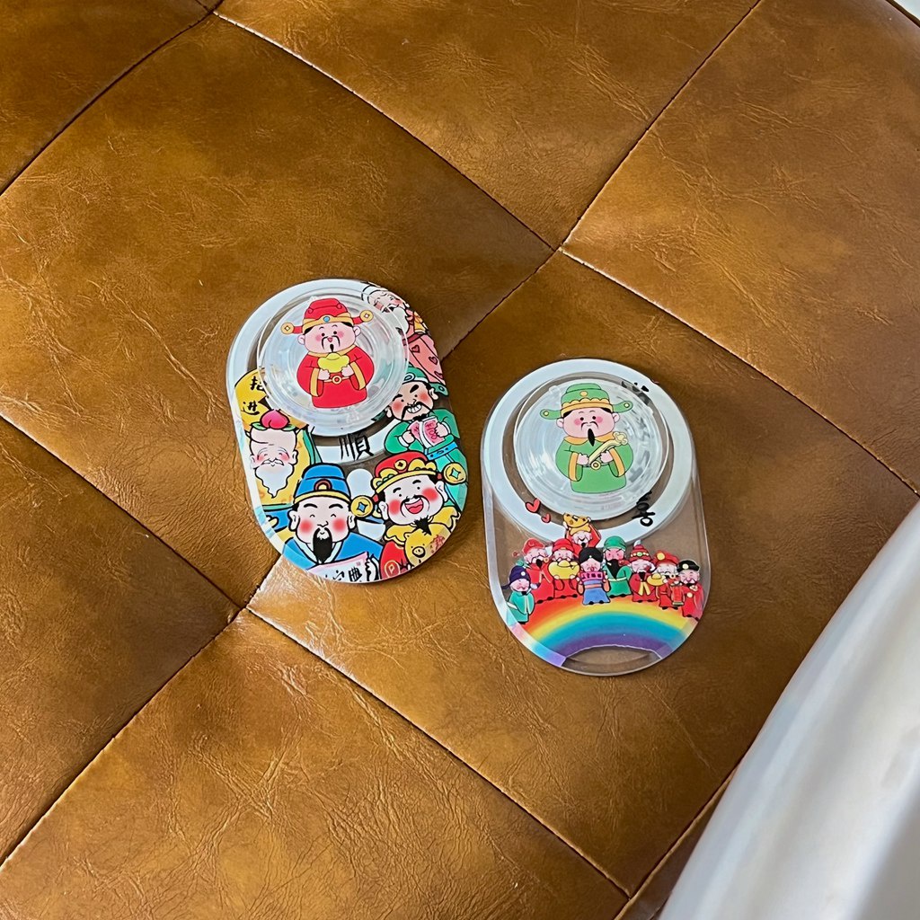 Giá Đỡ Điện Thoại / Máy Tính Bảng Bằng pc Chống Rơi Hình oval Họa Tiết Thần Tài Tài Lộc Trung Hoa