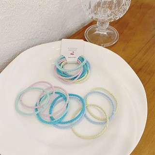 Set 10 Dây Buộc Tóc Màu Đen Đơn Giản Cho Nữ