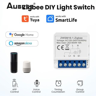 Aubess tuya zigbee on-off 1/2/3/4 đôi-công tắc điều khiển mini module điều khiển từ xa graffiti thông minh ngắt mạch điện