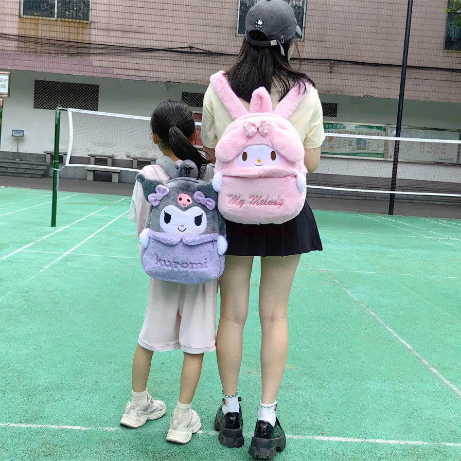 Mới sanrio Ba Lô Đeo Vai Hình cinnamoroll kuromi / Trái Tim Sức Chứa Lớn Nhồi Bông Đáng Yêu Làm Quà Giáng Sinh Cho Bé Gái
