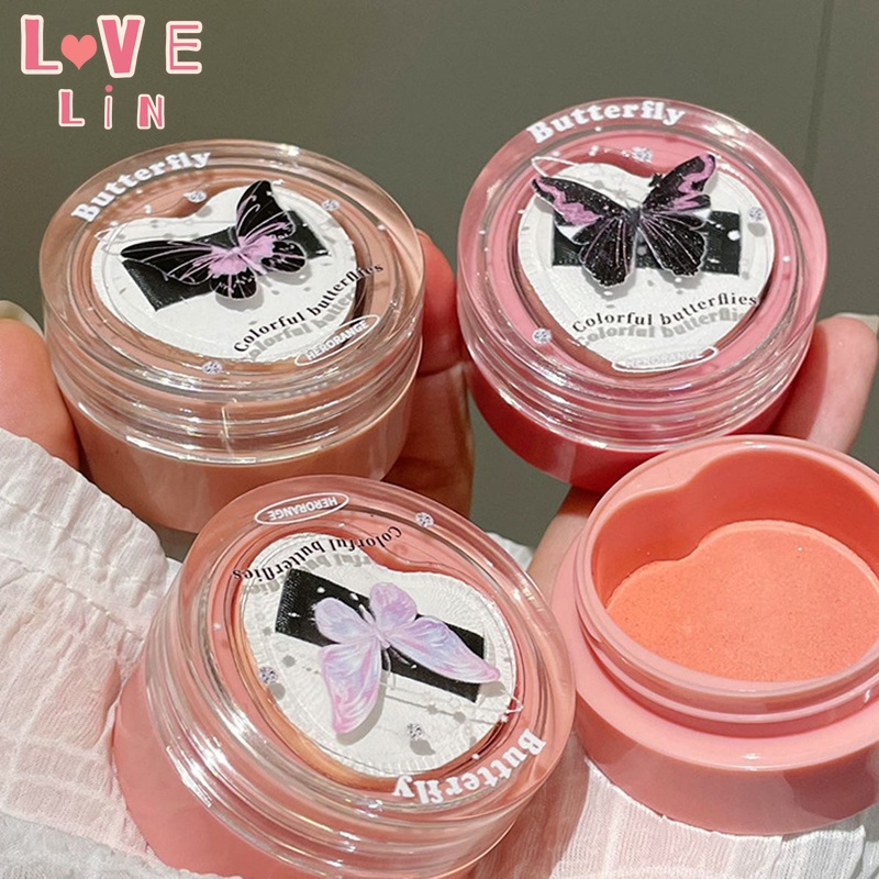 Herorange ~ Phấn Má Hồng Dạng Kem Cảm Giác Khí Bướm Màu Tím Tự Nhiên Sáng Da Cho Nữ