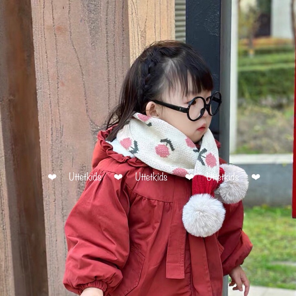 KHĂN QUÀNG CỔ HOA PHONG CÁCH HÀN QUỐC CHO BÉ GÁI