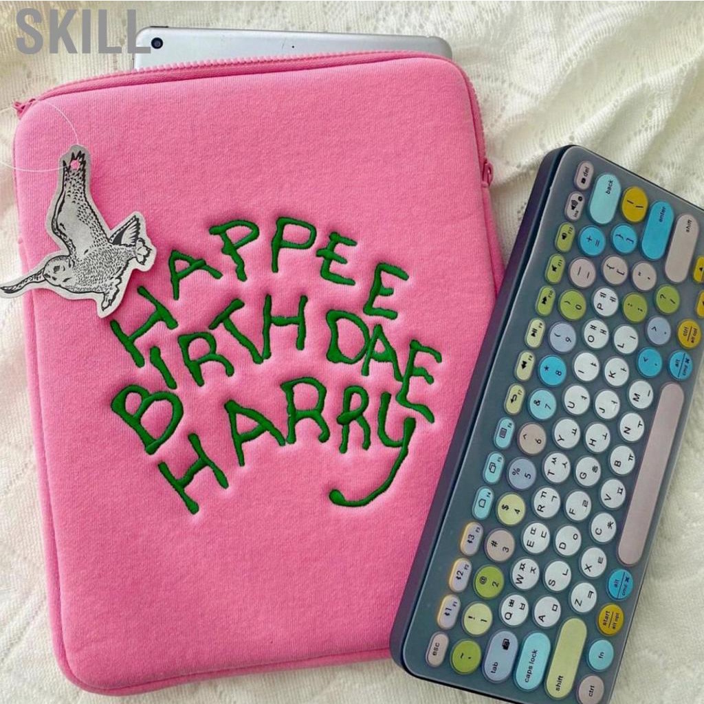 Skill Tablet Bag  Cartoon Style Soft Comfortable Pink Shatterproof Sleeve Case Light Weight for Peripherals