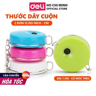 Thước Dây Cuộn Deli - Dài 1.5m - 3 Màu Xanh lá / Xanh dương / Hồng / Trắng  - 1 chiếc - 8214 HCM