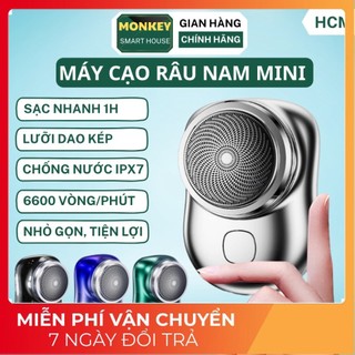 Máy cạo râu mini 6 lưỡi kép tự mài, dao cạo râu điện chống nước IPX7 HOT (Hàng Nội Địa TQ)
