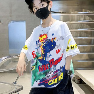 Áo thun cotton mỏng ngắn tay cá tính thời trang cho bé trai