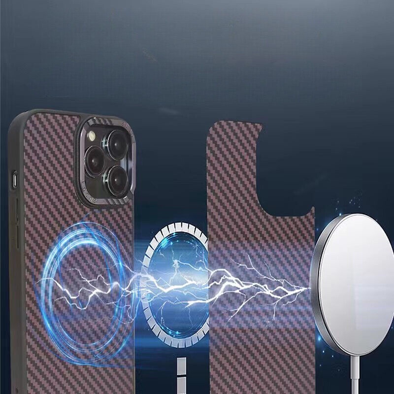 Ốp Điện Thoại Sợi carbon Từ Tính Cho iphone 12 13 14 15 pro max