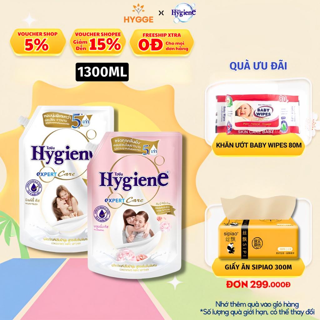 Nước Xả Vải Hygiene Thái Lan Giặt Xả Quần Áo Milk Serum Touch Expert Care 1300ml