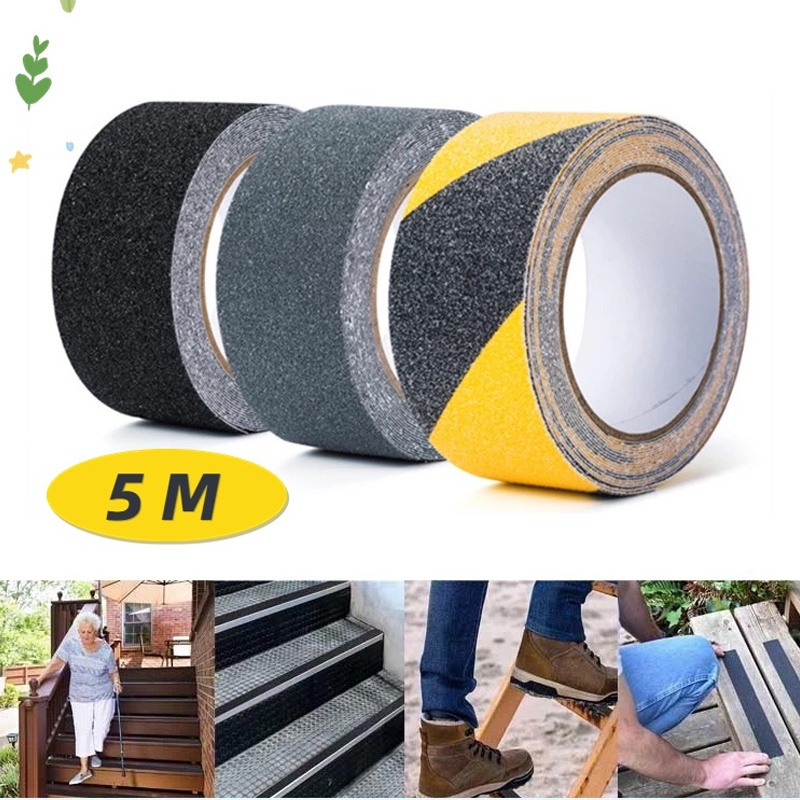 Băng Keo Nhám Băng Dính Chống Trượt Cầu Thang,độ Nhám Cao, Ma Sát Lớn,miếng Dán Tăng Ma Sát Cầu Thang Dài 5 Mét