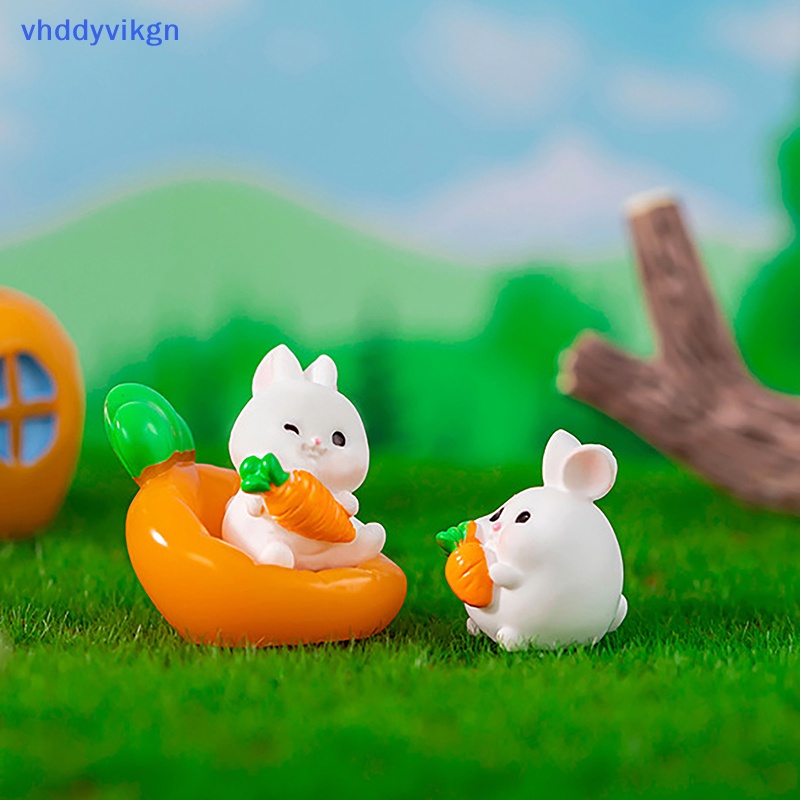 Vhdd Đồ trang trí Thỏ mini Bằng Nhựa resin Dễ Thương Trang Trí Tiểu Cảnh / Văn Phòng / Xe Hơi vn