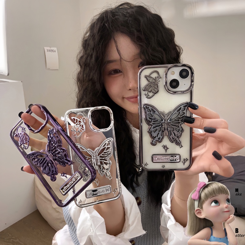 Thời Trang Ốp Điện Thoại Mềm Chống Rơi Hình Bướm 3d Cho iphone15promax 14promax 12 promax / 11 15 / 13pro