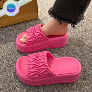 Bonnie cathy Dép Đế Dày Tăng Chiều Cao Chống Trượt Thoải Mái Thời Trang Hàn Quốc Cho Nữ