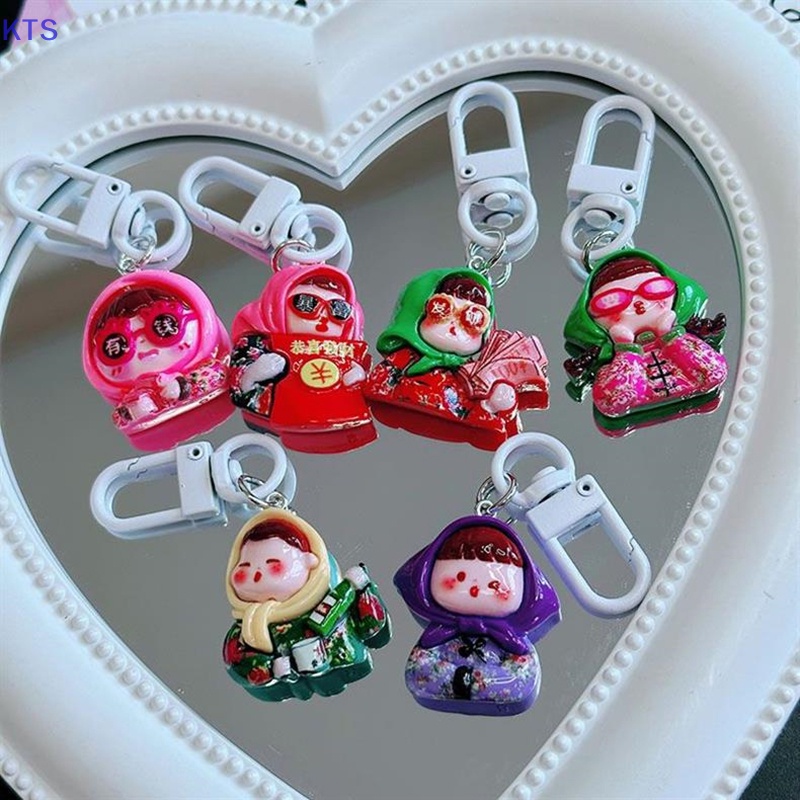 Kts Móc Khóa Có Đệm Bông cotton Họa Tiết Hoạt Hình Dễ Thương Vui Nhộn Cho Bé Gái