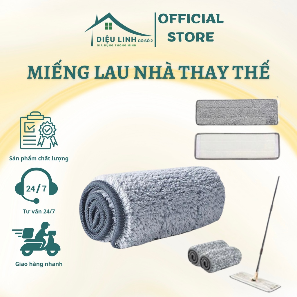 Bông lau nhà thay thế gài 2 đầu kích thước 33x12,Bông lau thay thế cho cây lau 360