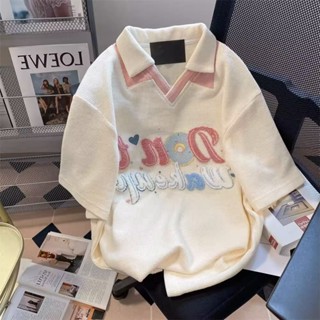 Áo polo Ngắn Tay Phong Cách retro Thời Trang Cho Nữ