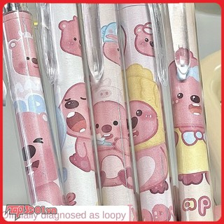 Dễ Thương 0.5mm Bút Gel Đen Hoạt Hình Dễ Thương Loopy Little Beaver Nhanh Khô Mịn Bút Đen Đẩy-loại Carbon Bút -top3C01