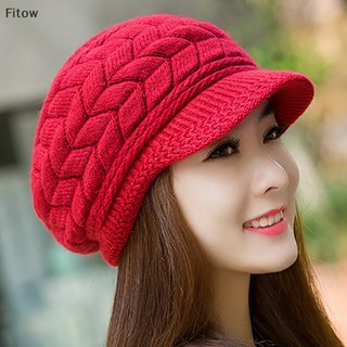 Nón len phối lông thỏ giữ ấm thời trang dành cho nữ