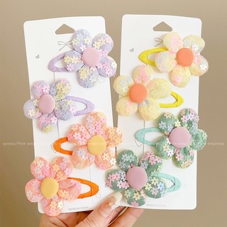 Set 2 kẹp tóc vải nhiều màu dễ thương cho bé gái
