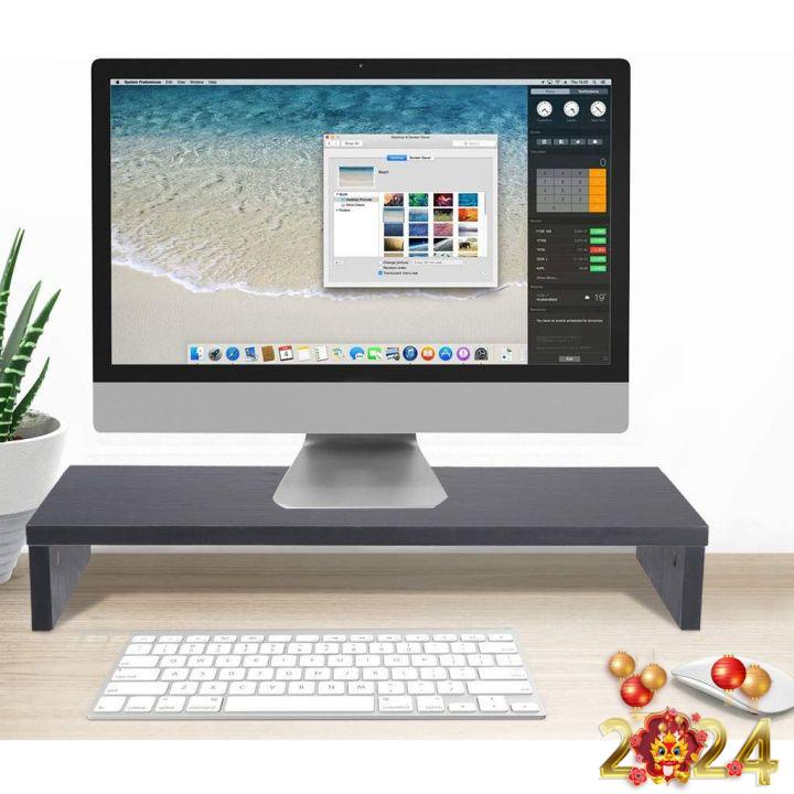 Kệ để máy tính mẫu mới, màu ĐEN hiện đại 2023. Mặt gỗ MDF công nghiệp, 2 tầng lựa chọn cho góc làm việc gọn gàng