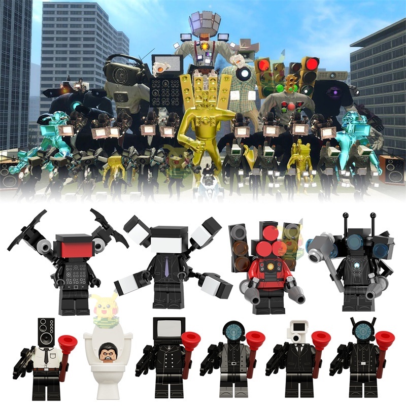 Bộ Đồ Chơi Lắp Ráp Mô Hình Lego Toiletman vs Theo Dõi TV Titan Man yumyumtutu