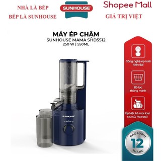  Máy ép chậm Sunhouse SHD5512 - Công suất lớn 250W Dung tích 600ml - Tự ngắt khi quá nhiệt -Động cơ lõi đồng 