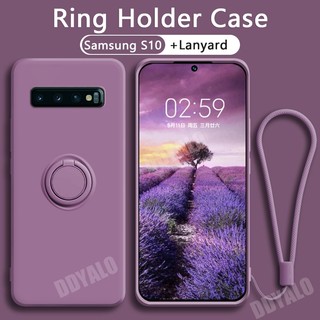 Ốp Điện Thoại Silicon Có Vòng Đỡ Nam Châm Sang Trọng Cho Samsung S10 Plus S10e Plus