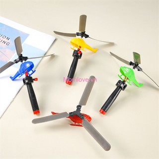 Đồ Chơi Mô Hình Máy Bay Trực Thăng Kéo Dây Cót Bằng Tre Cho Trẻ Em