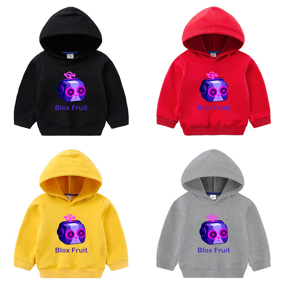 Mingyuan Sound Fruit Blox Fruit Áo Hoodie trẻ em Đơn giản Hoạt hình giản dị Áo khoác bé trai và bé gái hàng đầu