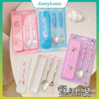 Sanrio bộ muỗng nĩa đũa hình hello kitty dễ thương