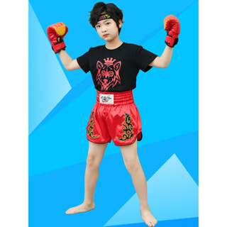 [Chuyên dụng] Bộ đồ tập luyện chiến đấu Sanda dành cho trẻ em Mùa hè Bé trai Trẻ em Trẻ em Muay Thái Quần short tập luyện chiến đấu Tùy chỉnh áo thun
