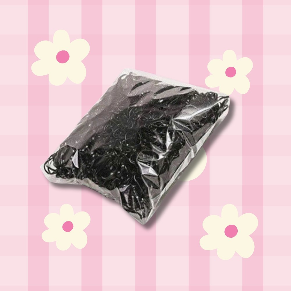 Gói 100g thun cột tóc nữ Hàn Quốc dễ thương AAA iLita túi thun phụ kiện buộc tóc đẹp nhiều màu đen