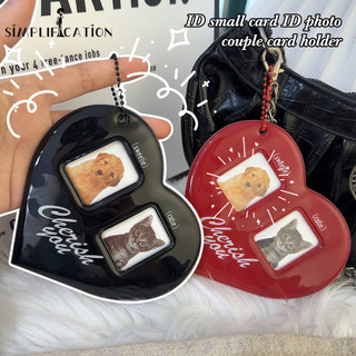 Ankela Red Creative Heart Shape Photocard Holder - Móc khóa khung ảnh thần tượng phong cách Hàn Quốc - Quà tặng trang trí ba lô