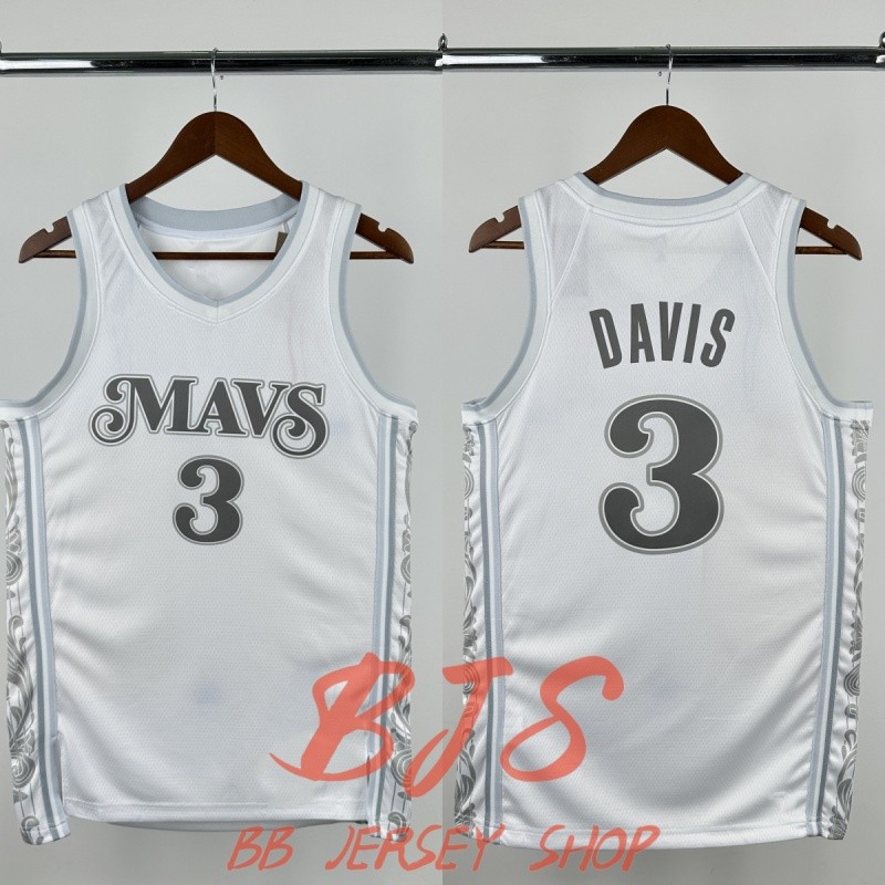 Hot Press Dallas Mavericks jersey 3 Anthony Davis 2024-25 áo màu xám trắng