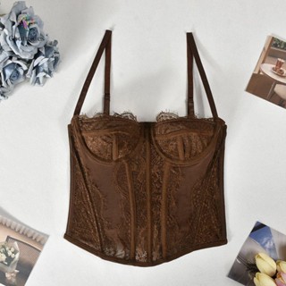 Áo Crop top GOOGADES Nữ thanh lịch trong suốt