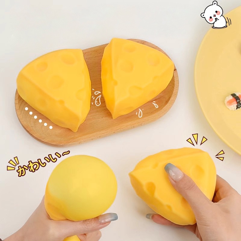 Đồ Chơi Xốp Squishy Giảm Stress Hình Miếng Phô Mai Dễ Thương Cho Bé