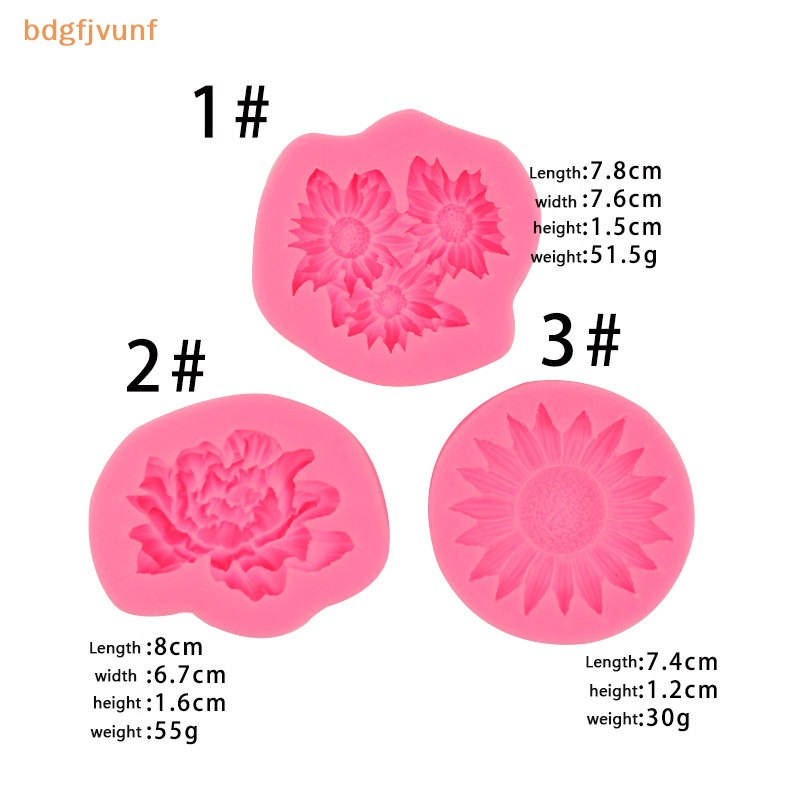 Bdgf Khuôn Silicon polymer polymer Tạo Hình Hoa Mẫu Đơn / Hoa Hướng Dương Trang Trí Bánh Kem / Sô Cô La vn