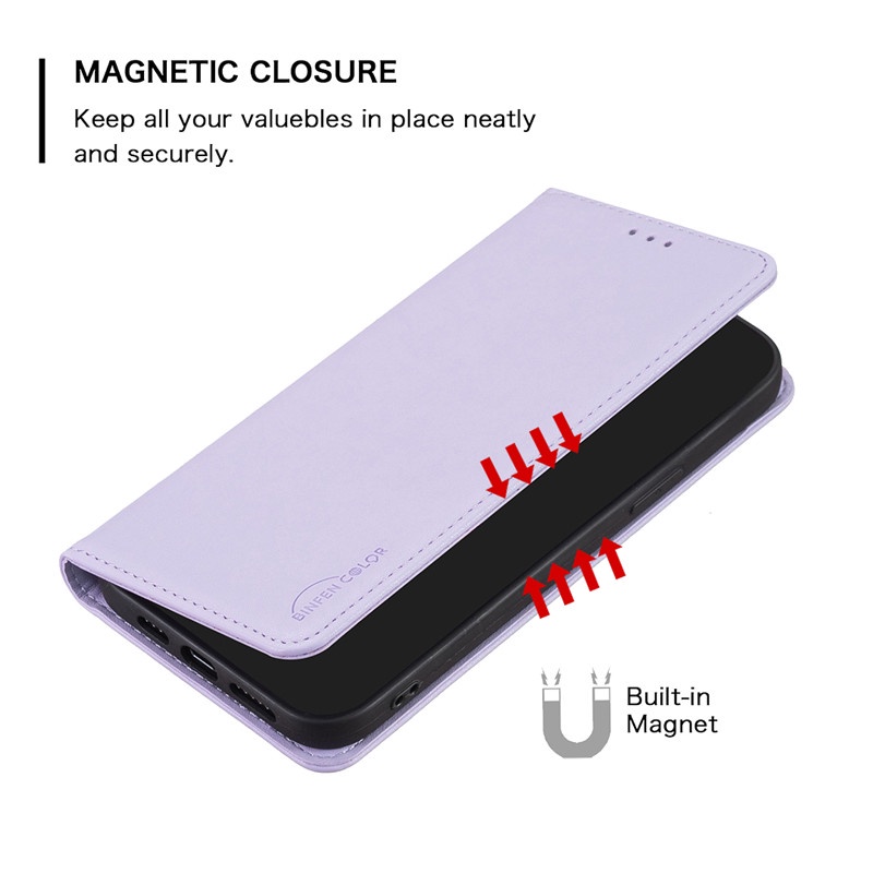Bao Da Điện Thoại Nắp Lật Từ Tính Màu Trơn Cho oppo a78 a58 a98 realme c55 c53 find x6 pro Ốp