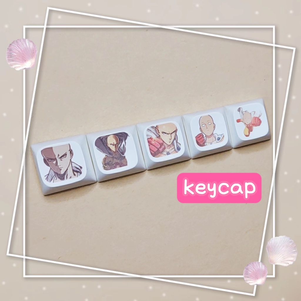 One Set 5 Bàn Phím Cơ Học In Hình Nhân Vật anime Xinh Xắn